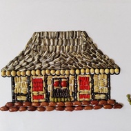 kolase biji bijian rumah adat betawi