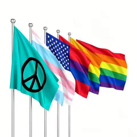 Pride Rainbow Flag Set - 3x5ft US Flag Striped & PRIDE Banner | LGBTQ+ Gay Pride Flag for Parades & 