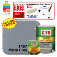 KTH Paint Interior Protective Coating Epoxy Floor Paint Misty Grey 1457 - 5L  [FREE 1 x FIA 7200 PREMIUM 7” EPOXY ROLLER SET ]