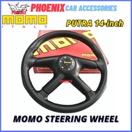 14'' MOMO ITALY Putra Racing Sport Steering Wheel PU Leather Universal For CAR | PROTON PERODUA HOND