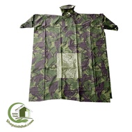 Áo mưa cánh dơi rằn ri màu lính có màng nhựa trong cho đèn xe chiếu sáng