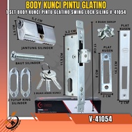 Glatino V-41054 Swing Lock Sliding Set Anti-Rust Push Door Lock Body Tongue Model GLATINO V-41054 St