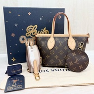 LV💕原花Neverfull BB奶茶背帶M46705