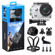 EK7000 4K30FPS Action Camera with Wrist Strap and Chest Strap Action Camera Kit Bundle