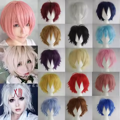 30CM 22 Colour Game Persona 5 Kurusu Akira Short Wig Cosplay Costume Heat Resistant Hair Joker Amami