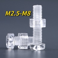 [XNY] Pc Transparent Phillips Round Head Screw Nut Plastic Combination Screw Acrylic Plastic Nail M3M4M5M6M8 Screw