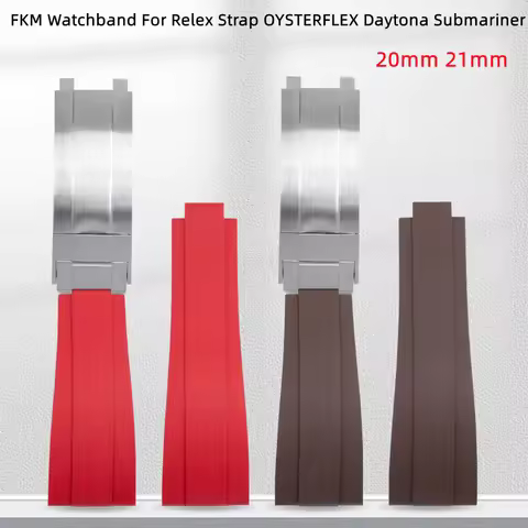 20/21mm Diving Soft FKM Fluororubber Watchband For Rolex Strap GMT OYSTERFLEX Daytona Submariner DEE
