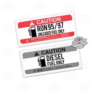 Sticker Kereta Amaran Petrol atau Diesel sahaja | Warning Petrol or Diesel Only Car Sticker