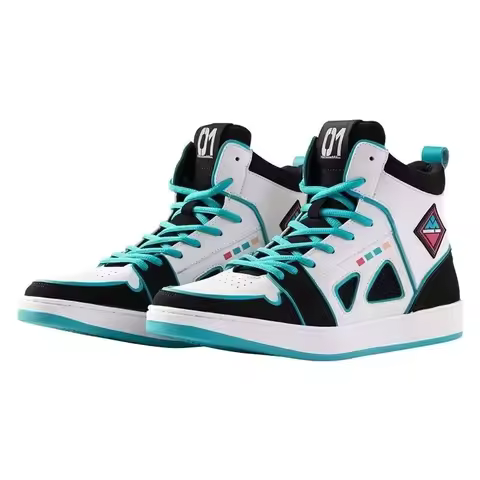 Hatsune Miku Cartoon Animation Picture Flat-soled High-top Space Odyssey Men's and Women's Comfortab