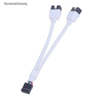 forstretrtomj Audio HD Extension Cable For PC DIY 10cm Computer Motherboard USB Extension Cable 9 Pin 1 Female To 2 Male Y Splitter EN