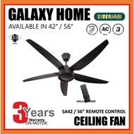 SIBERIAIR SA56 5 BLADES REMOTE CONTROL 56" CEILING FAN - MATT BLACK REZO S306