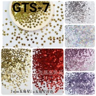 HIJAU MERAH UNGU GTS-7 Glitter sequin mote monte decoration dummy cake make up nail art star 7mm 10g