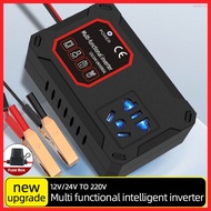 【MEA】Car 200W Converter Inverter Power DC 12V/24V To DC 220V Invertor Ports Adapter[my]