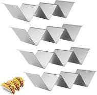 Pack of 4 Taco Stands Made of Stainless Steel, Taco Stand with Handle, Taco Shelf Bracket with Handl