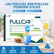 LAC Fullcal 800 240 Caplets/Fullcal Powder Sticks – Calcium Supplement with Vitamin D, Bone Strength