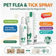 120ML Flea & Tick Killer Spray For Cat & Dog Cat Flea Spray Spray Kutu Kucing Dog Tick Ubat Kutu Kuc