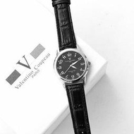 Valentino范倫鐵諾 光碟錶盤設計真皮手錶腕錶 【NE1090】