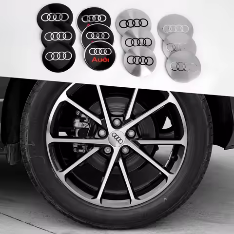 4pcs 56mm Car Emblem Wheel Hub Center Cap Stickers For Audi TT RS3 RS4 RS5 RS6 RS7 RS8 Quattro SLINE