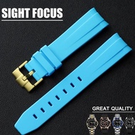 สายนาฬิกายางปลายโค้ง20มม. สำหรับเรือยอชท์ Rolex Master เรือดำน้ำออยส์เตอร์เพอร์เพ็ทชวล Daytona GMT A