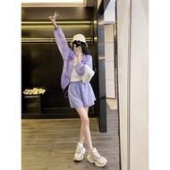 LIANGYILAILIN | Dopamine Purple Summer Outfit Set