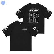 Stray kids 3rd fm pilot for 5star merch cotton t-shirt nam và nữ thời trang đường phố lỏng tay ngắn 