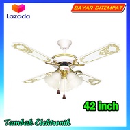 Uchida/maspion Kipas Angin Gantung /Kipas Angin Hias 3 Lampu - 42 inch CF-125 Baling 4 promo - termu