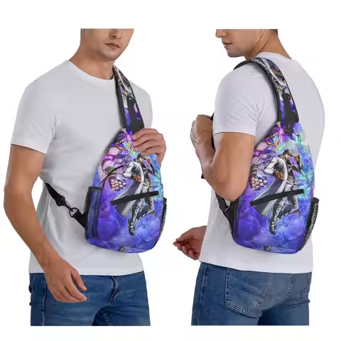 Jotaro Kujo Japan Anime JoJo's Bizarre Adventure Chest Bag Men Sling Crossbody Backpack Chest Bag Tr