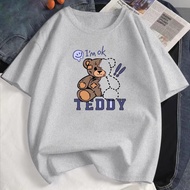 เสื้อยืดแฟชั่น ลายน่ารัก ความนิยม เสื้อยืดคู่รัก M-3XL มีสีให้เลือก 8 สี ผ้าโพลีเอสเตอร์คุณภาพสูง สา