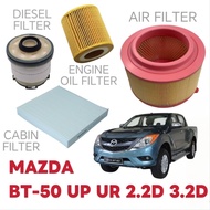 FILTER SET MAZDA BT-50 UP UR 2.2D 3.2D ENGINE OIL FILTER AIR FILTER AIR COND CABIN FILTER DIESEL FUE