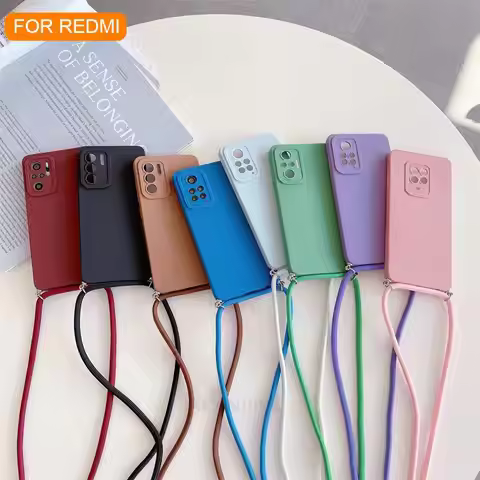 Crossbody Lanyard Case On For Xiaomi Redmi Note 10 9 8 7 11 Pro 4g 11pro 5g Cord Silicone Cover Note