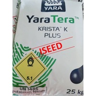 YaraTera KRISTA K PLUS 13.5% NO3, 45.5 K2O Potassium Nitrate 25KG