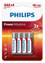 Philips Power Alkaline Battery AAA x 2packs(8pcs) 1.5V (LR03P4B/97)