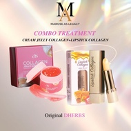 DHERBS COMBO TREATMENT(JELLY COLLAGEN 30g+LIPSTICK COLLAGEN)skincare tegang wajah