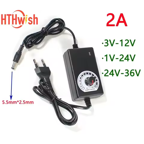 2A Adjustable Power Supply Converter DC3V 5V 9V 12V 24V 36V 220V To 3 9 12 24 36 Volt EU plug Dimmin