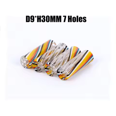 New Design D9mm H30mm Stripe Color Mini Glass Cigaret Pipe Filter Tips Round Mouth for Dry Herb Toba