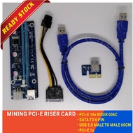 PCIE Riser 1x to 16x Adapter for GPU Graphic Card 6-pin PCI-E Mining ETH