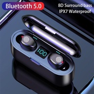 F9 TWS Wireless Bluetooth Earphone Headphones Sport Touch Mini Earbuds HIFI Stereo Headset With 2200mAh Charging Case Power Bank Over The Ear Headphon