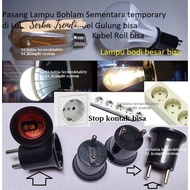 Bulb light housing fitting 2 feet socket cable roll plug