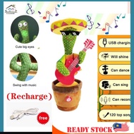 USB muzik toy /USB rechargeable Dancing Cactus Dencing Cactus Cactus Plush Toy Talk Kaktus Bercakap 