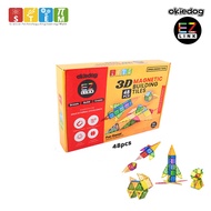Okiedog EZLink 3D Magnetic Building Tiles 48PCS - Children's Educational Toys (STEM)