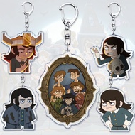 Animation Horror Keychain for Accessories Haunted Abaddon Keyring Jewelry Cecil Hotel Esther Nathan 