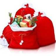 Christmas Velvet Santa Claus Bag With Drawstring, Oversized Velvet Santa Claus Gift Bag, Christmas T