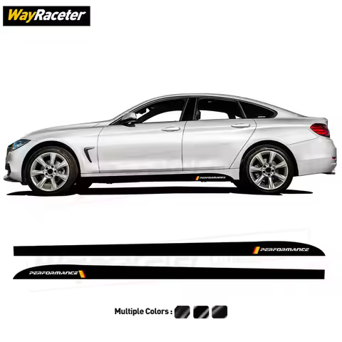 2 Pcs M Performance Styling Car Door Side Skirt Stripes Stickers Body Decals For BMW F32 F33 F36 4 S