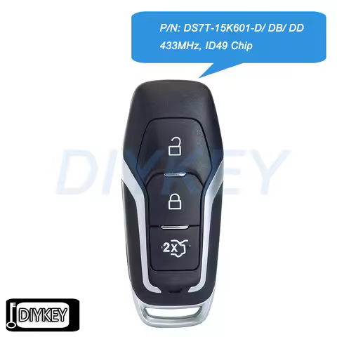 3 Buttons Smart Remote Car Key Fob 433MHz ID49 Chip for Ford Mondeo Edge S-Max Galaxy Range Mustang 