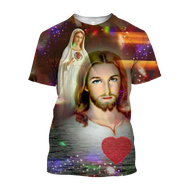 Newest Fashion Summer Men/Women Blessed Virgin Mary&Jesus Casual 3D Printed O-neck T Shirt Mother Ma