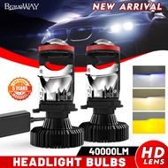 1/2Pcs Canbus H4 Car LED Light Bulb 6500k 3500K 4500K Mini Lens Projector Super Bright H4 40000LM Fo