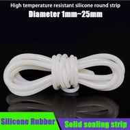 White Solid Silicone Cord Dia 1mm 2 3 4 5 6 7 8 10~25mm Silicone Round Strip Rubber Gasket Trim Seal