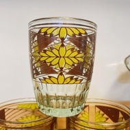 早期幾何花卉玻璃杯
