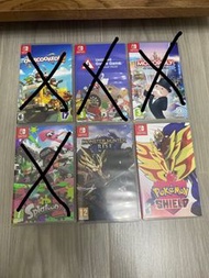 中古 Switch Game - overcooked | untitled goose | monopoly | splatoon 2 | monster Hunter rise | Pokémon Shield