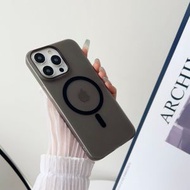 內地直送 - 苹果16promax磁吸手机壳iPhone15冰雾磨砂14防摔12防尘13PC硬壳全包-冰雾大孔磁吸黑色 iPhone 11 Pro Max